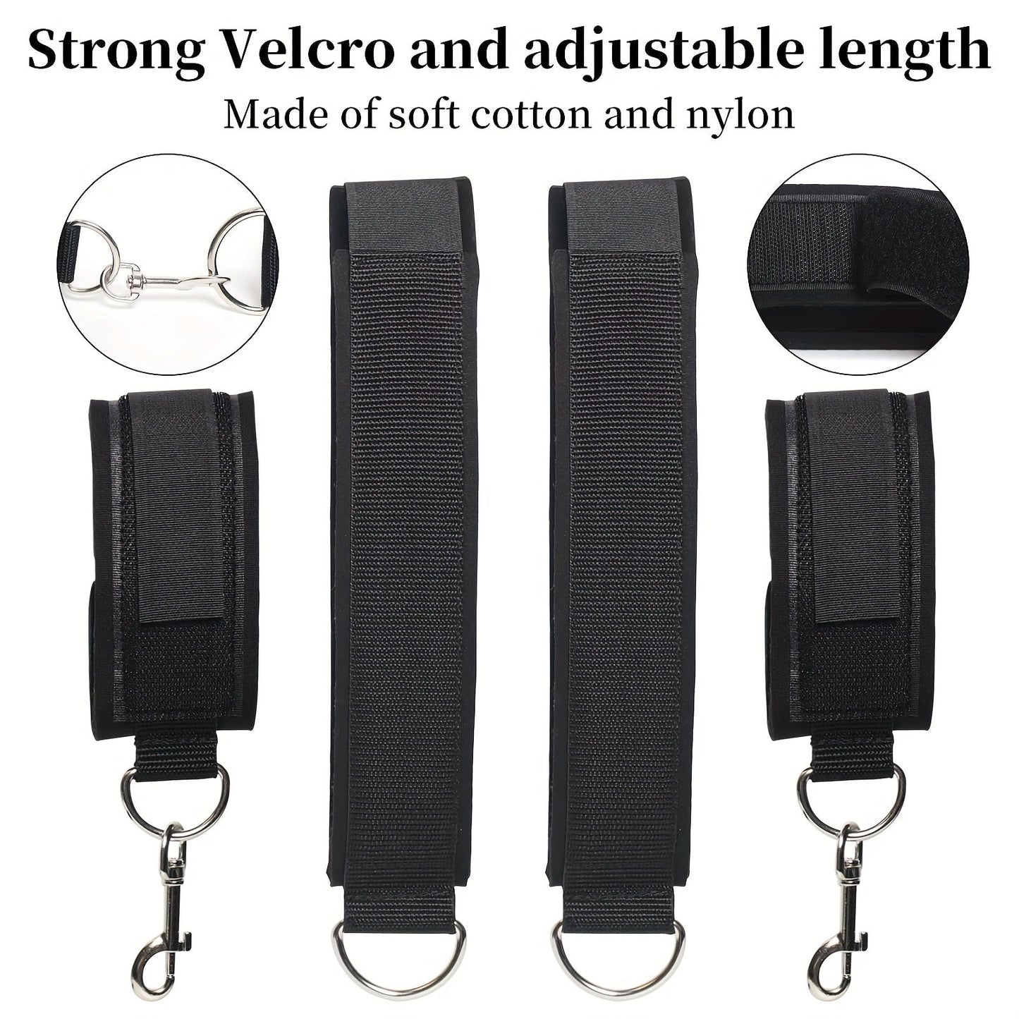 Couples' BDSM Bondage Set - Adjustable Thigh And Wrist Restraints For Intimate Play And Erotic Exploration luvshop24