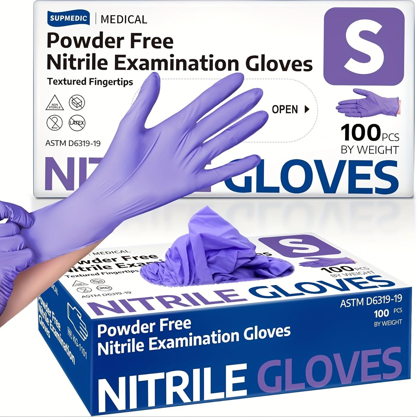 100 Disposable Gloves Made Of Nitrile Rubber, Food Grade Beauty, Kitchen Cooking, Dishwashing, Waterproof, Massage, Oil Resistant, Durable And Clean luvshop24