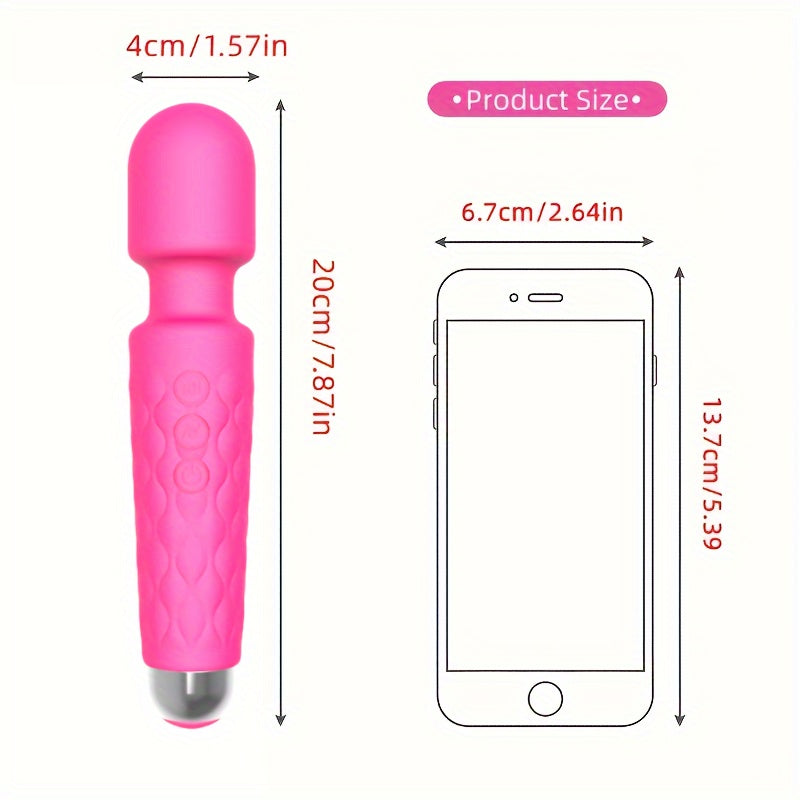 20 Vibrations Pattern Powerful Quiet Rechargeable Magic Wand Massager luvshop24