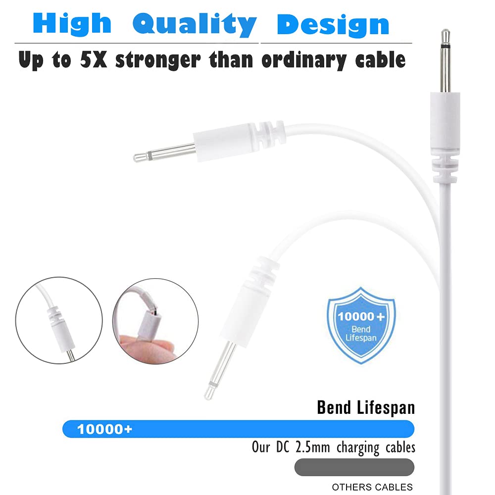 2pcs 3.3ft Fast Charging Cord Adapter - USB To 2.5mm DC Jack - Rechargeable Massager Wand Compatible luvshop24