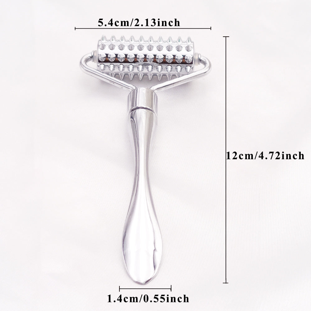 Stainless Steel Facial Massage Roller Gua Sha Tool Set Massager for Face Body Beauty SPA Care Tools, Acupressure Massager - Deep Tissue Massage Tool for Hand, Foot, Neck, Arms luvshop24