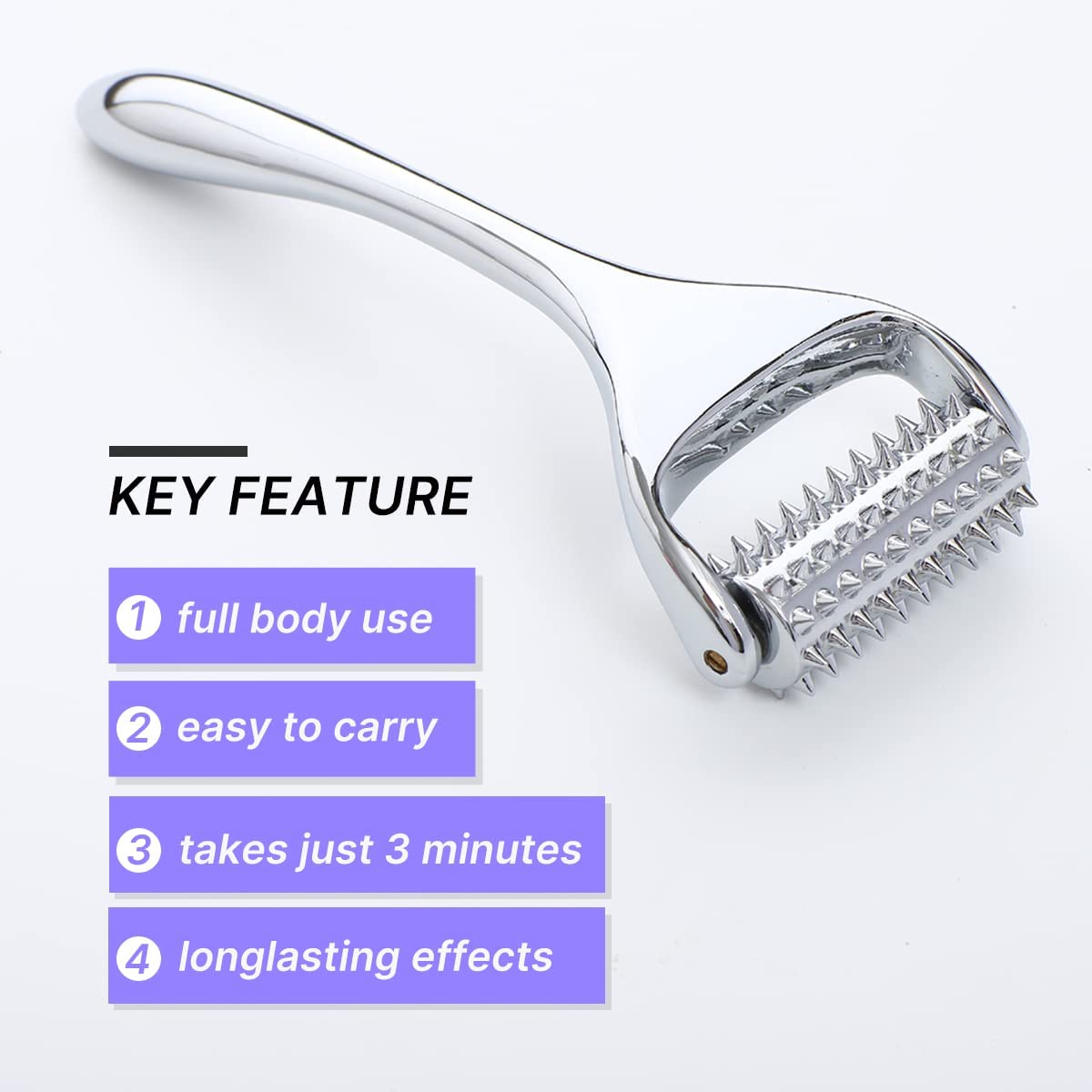 Stainless Steel Facial Massage Roller Gua Sha Tool Set Massager for Face Body Beauty SPA Care Tools, Acupressure Massager - Deep Tissue Massage Tool for Hand, Foot, Neck, Arms luvshop24