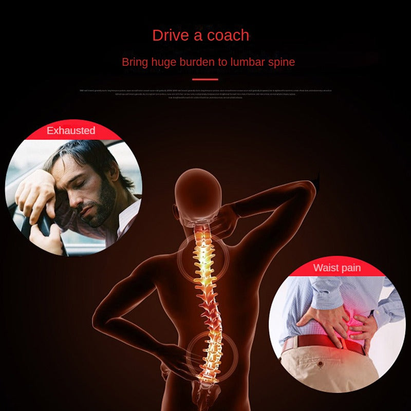 Car Lumbar Electric Massager, Red Pillow Car Interior Decoration, Ultra-fiber PU Leather Cushion For Car, Office luvshop24