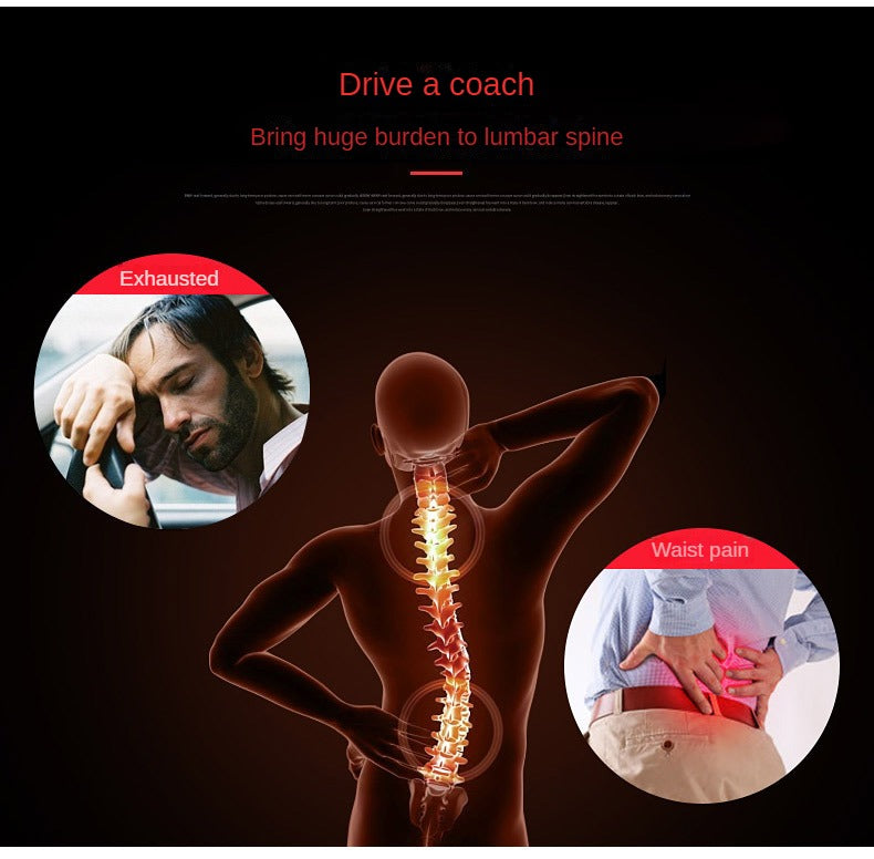 Car Lumbar Electric Massager, Red Pillow Car Interior Decoration, Ultra-fiber PU Leather Cushion For Car, Office luvshop24
