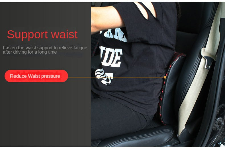 Car Lumbar Electric Massager, Red Pillow Car Interior Decoration, Ultra-fiber PU Leather Cushion For Car, Office luvshop24