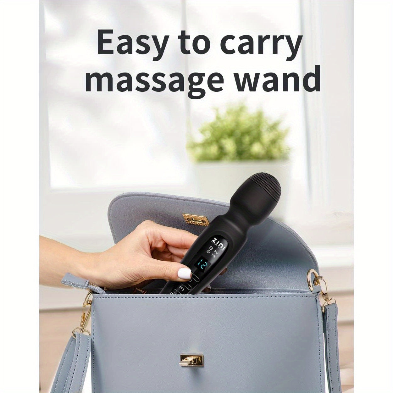 Rechargeable Personal Massager, 12 Patterns Massager, Personal Massager for Women, Quiet & Waterproof Massager for Women, Digital Display Wand Massager for Neck, Back Pain Relief - Black luvshop24