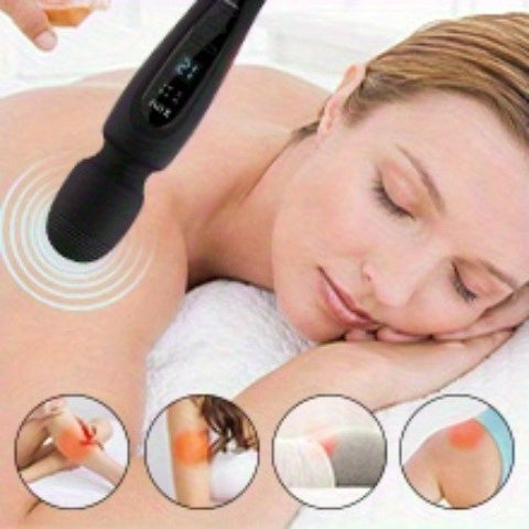 Rechargeable Personal Massager, 12 Patterns Massager, Personal Massager for Women, Quiet & Massager for Women, Digital Display Wand Massager for Neck, Back Pain Relief - Black, Dildo luvshop24