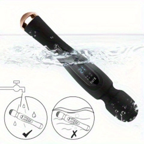 Rechargeable Personal Massager, 12 Patterns Massager, Personal Massager for Women, Quiet & Massager for Women, Digital Display Wand Massager for Neck, Back Pain Relief - Black, Dildo luvshop24