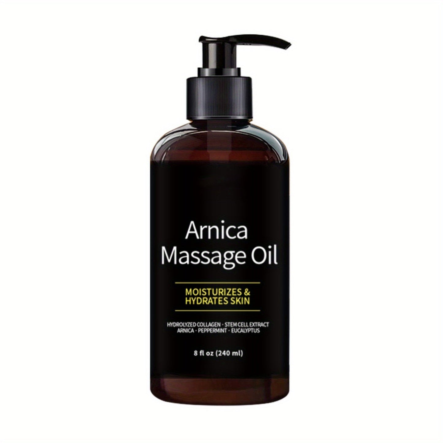 8.12oz/ 8 fl.ozArnica Massage Oil with Hydrolyzed Collagen, Peppermint & Eucalyptus Oils, for All Skin Types luvshop24