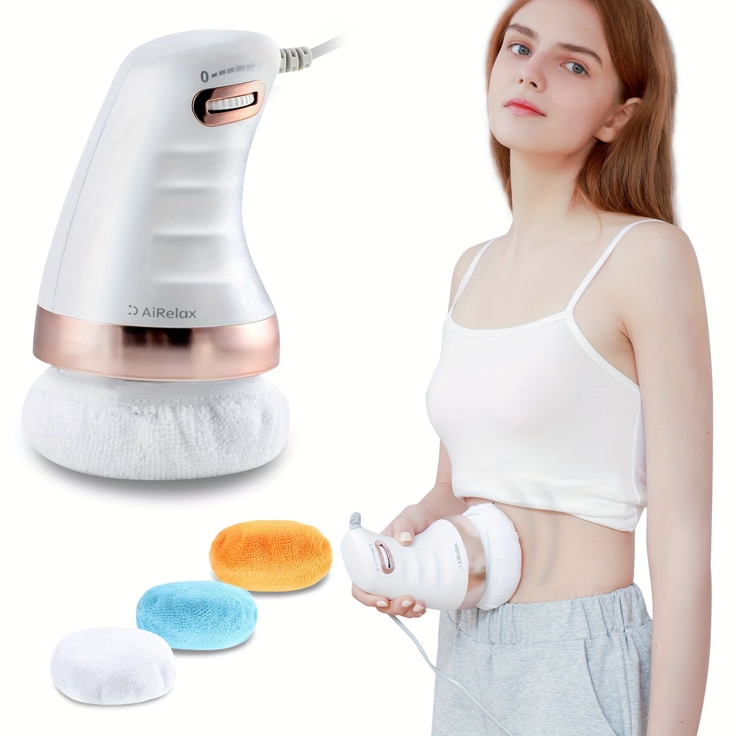 AI Relax Electric Body Massager with Speed Control - Deep Tissue, Muscle Relief, Deep Tissue Massager|Modern Design|Plush White Body Massager, AI Relax luvshop24