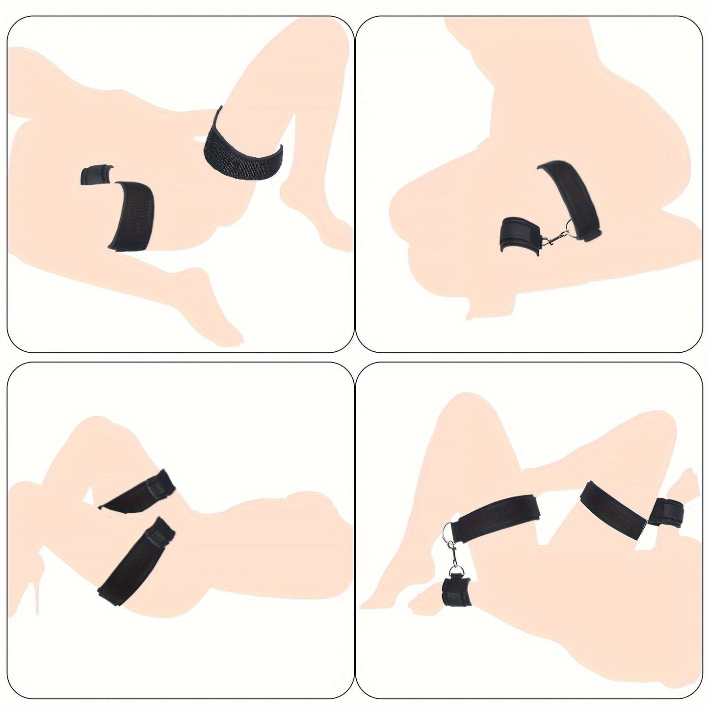 Couples' BDSM Bondage Set - Adjustable Thigh And Wrist Restraints For Intimate Play And Erotic Exploration luvshop24