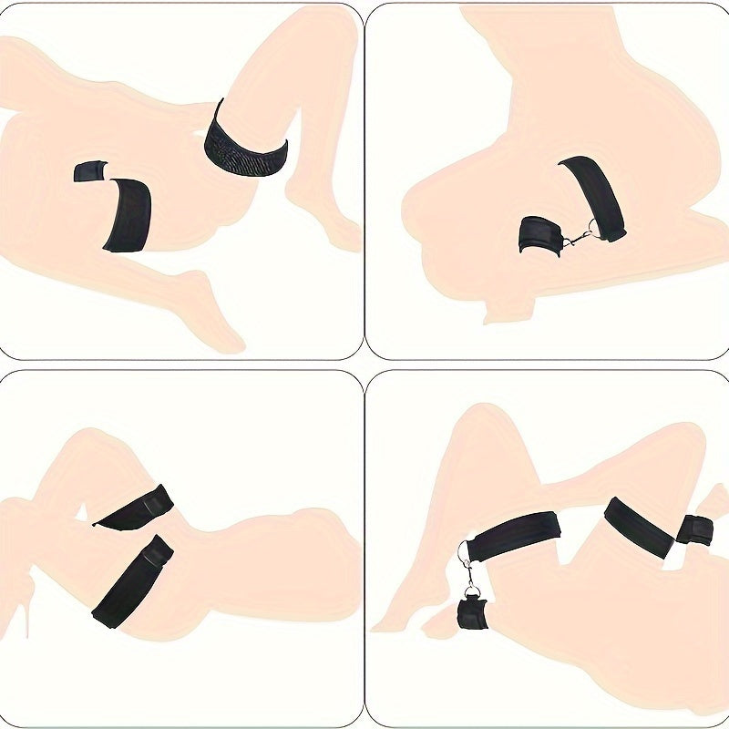 Couples' BDSM Bondage Set - Adjustable Thigh And Wrist Restraints For Intimate Play And Erotic Exploration luvshop24