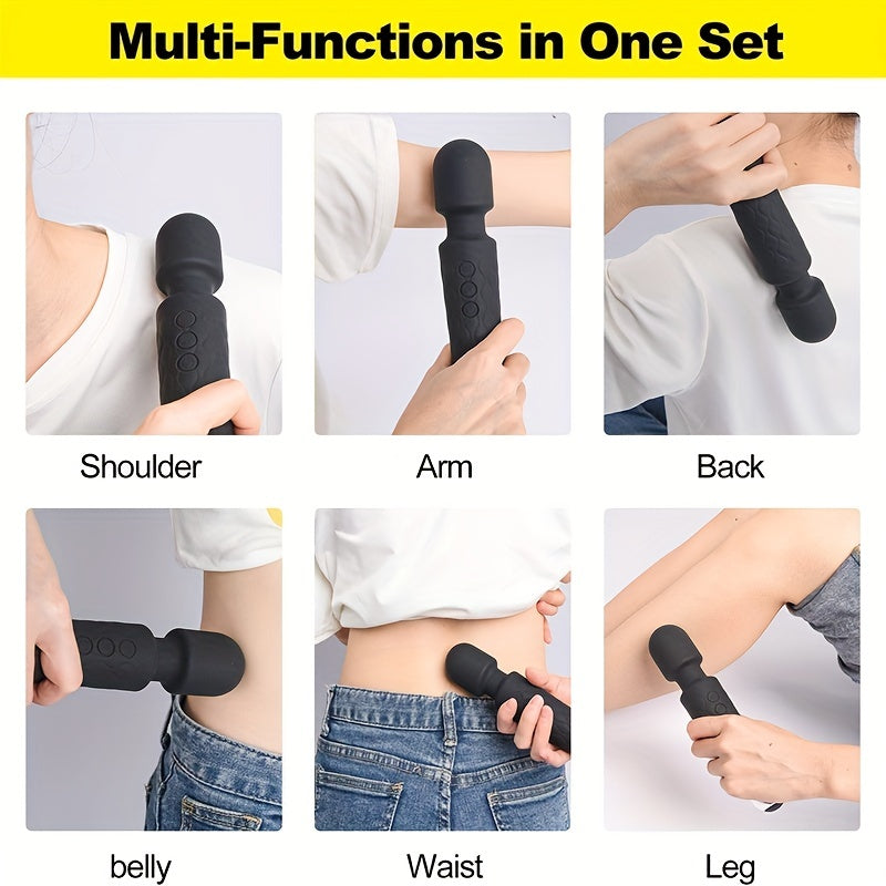 20 Vibrations Pattern Powerful Quiet Rechargeable Magic Wand Massager luvshop24