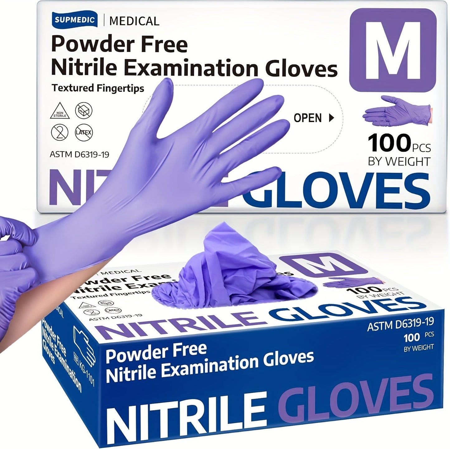 100 Disposable Gloves Made Of Nitrile Rubber, Food Grade Beauty, Kitchen Cooking, Dishwashing, Waterproof, Massage, Oil Resistant, Durable And Clean luvshop24
