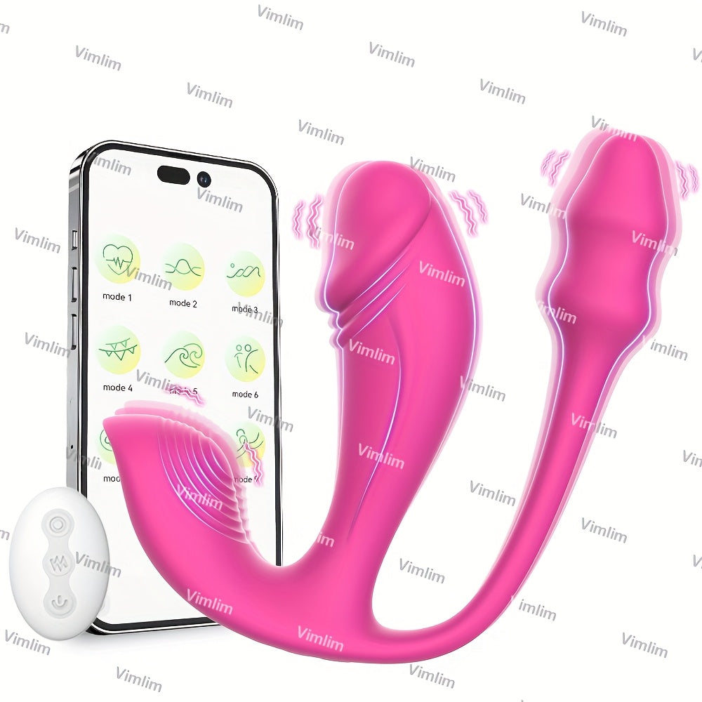 Dildo - Wearable Vibrator Dildo with Anal Plug, APP Remote Control Vibrator with 6x6x6 Vibration Modes, Butterfly Wearable Panty Clitoral Vibrator, G Spot Vibrator for Women and Couple Adult Games luvshop24