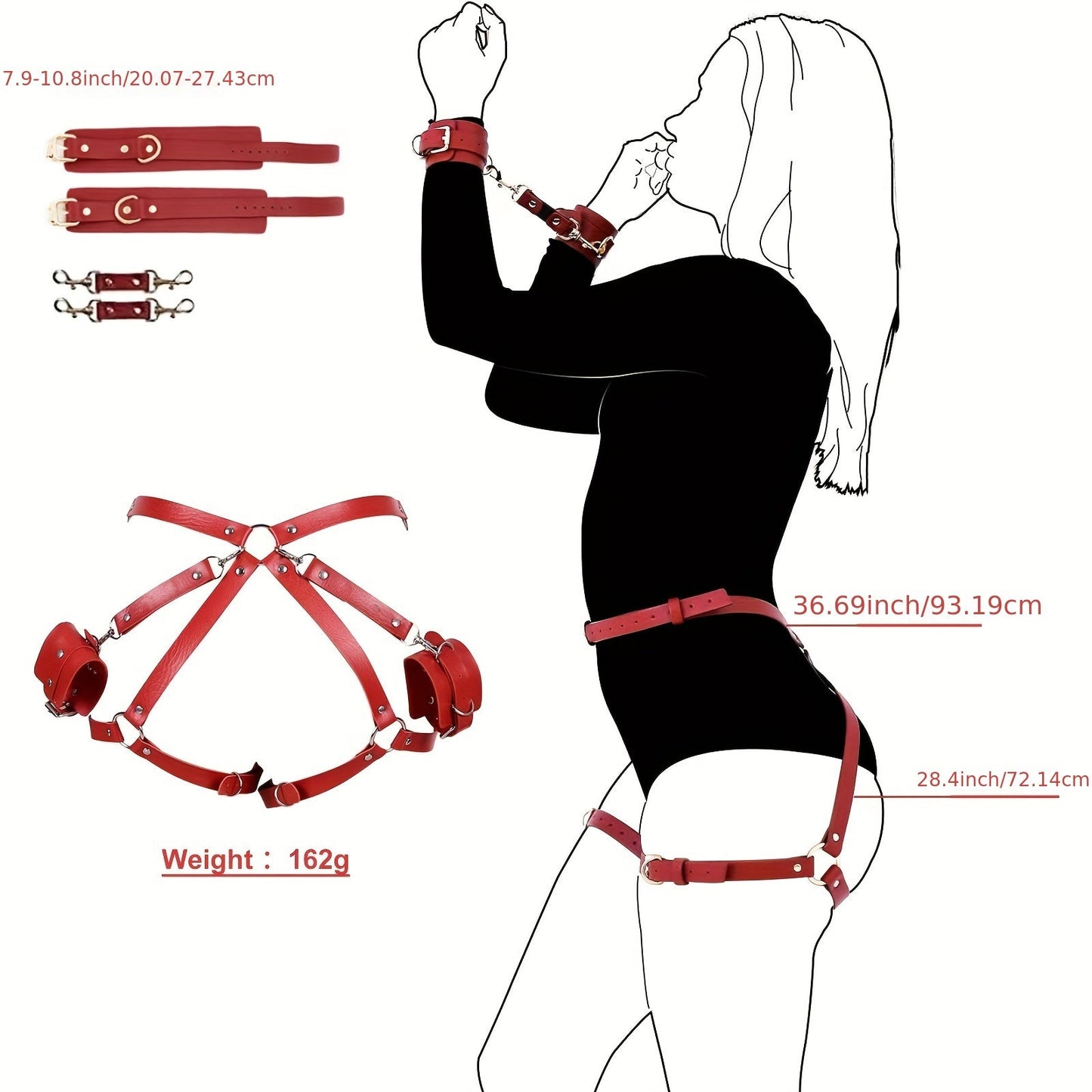 Adult Products Women's Sexy Faux Leather Body Hip Bondage Leg Binding Waist Binding Panties luvshop24