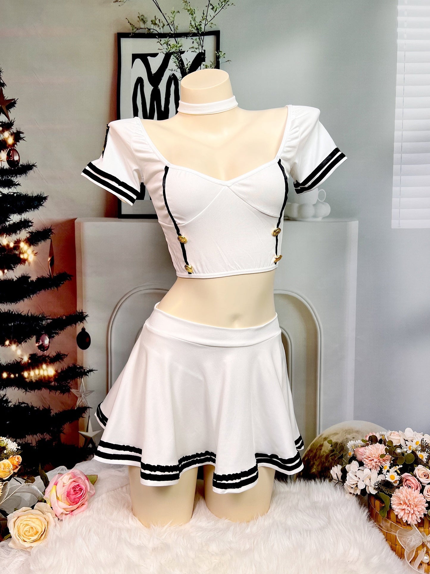 Naughty Sailor Suit Cosplay Costume, Without Fishnet Stockings, Women's Sexy Erotic Clothing luvshop24
