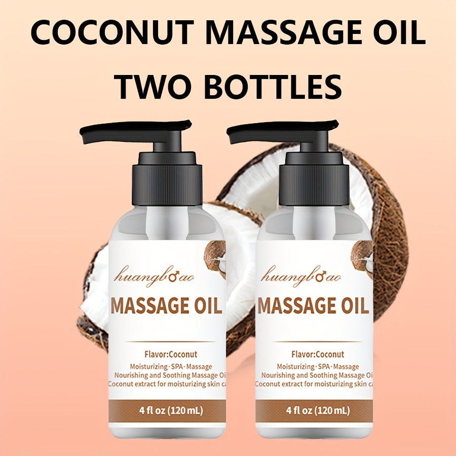 2pcs Coconut Massage Oil for Couples - Full Body Massage Oil for Date Night Massage Smooth Gliding Formula, Valentine'S Day Mother'S Day Gift luvshop24
