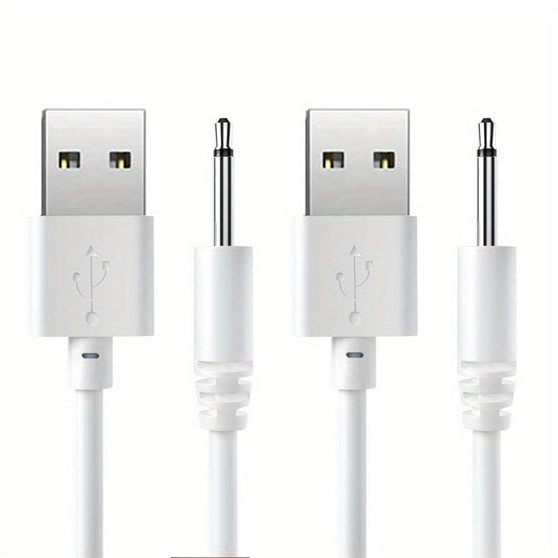 2pcs 3.3ft Fast Charging Cord Adapter - USB To 2.5mm DC Jack - Rechargeable Massager Wand Compatible luvshop24