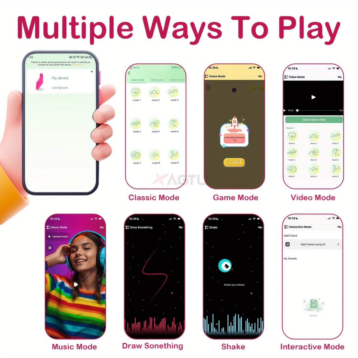 ALWUP Wireless Wearable Vibrator for Women, APP Remote Controlled, Rechargeable Lithium Battery 130mAh, Battery Powered, 9 Vibration Modes, with Portable Vibrating Massager for Adult Entertainment luvshop24