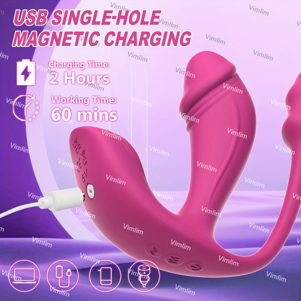 Dildo - Wearable Vibrator Dildo with Anal Plug, APP Remote Control Vibrator with 6x6x6 Vibration Modes, Butterfly Wearable Panty Clitoral Vibrator, G Spot Vibrator for Women and Couple Adult Games luvshop24