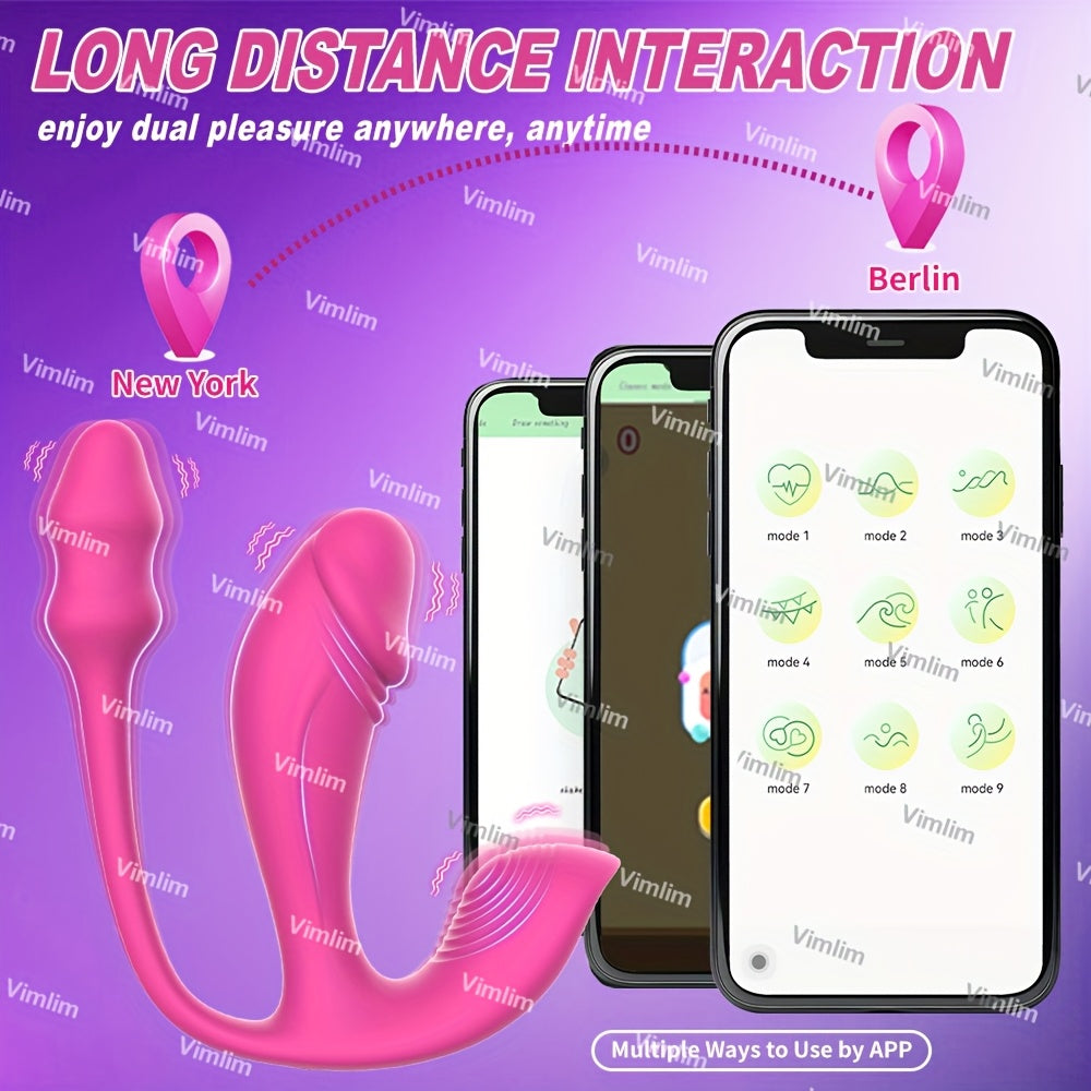 Dildo - Wearable Vibrator Dildo with Anal Plug, APP Remote Control Vibrator with 6x6x6 Vibration Modes, Butterfly Wearable Panty Clitoral Vibrator, G Spot Vibrator for Women and Couple Adult Games luvshop24