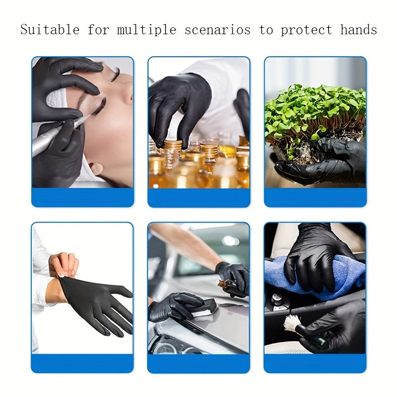 100 Disposable Gloves Made Of Nitrile Rubber, Food Grade Beauty, Kitchen Cooking, Dishwashing, Waterproof, Massage, Oil Resistant, Durable And Clean Party Packs Decorations luvshop24