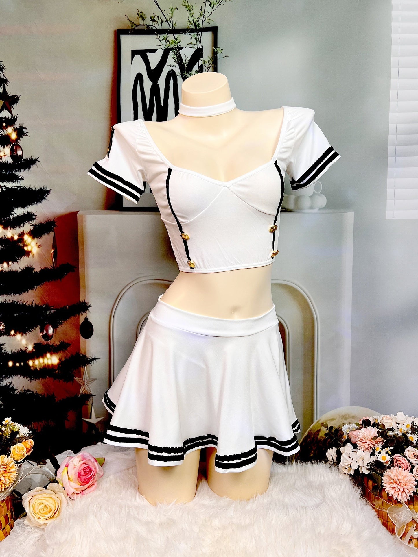 Naughty Sailor Suit Cosplay Costume, Without Fishnet Stockings, Women's Sexy Erotic Clothing luvshop24