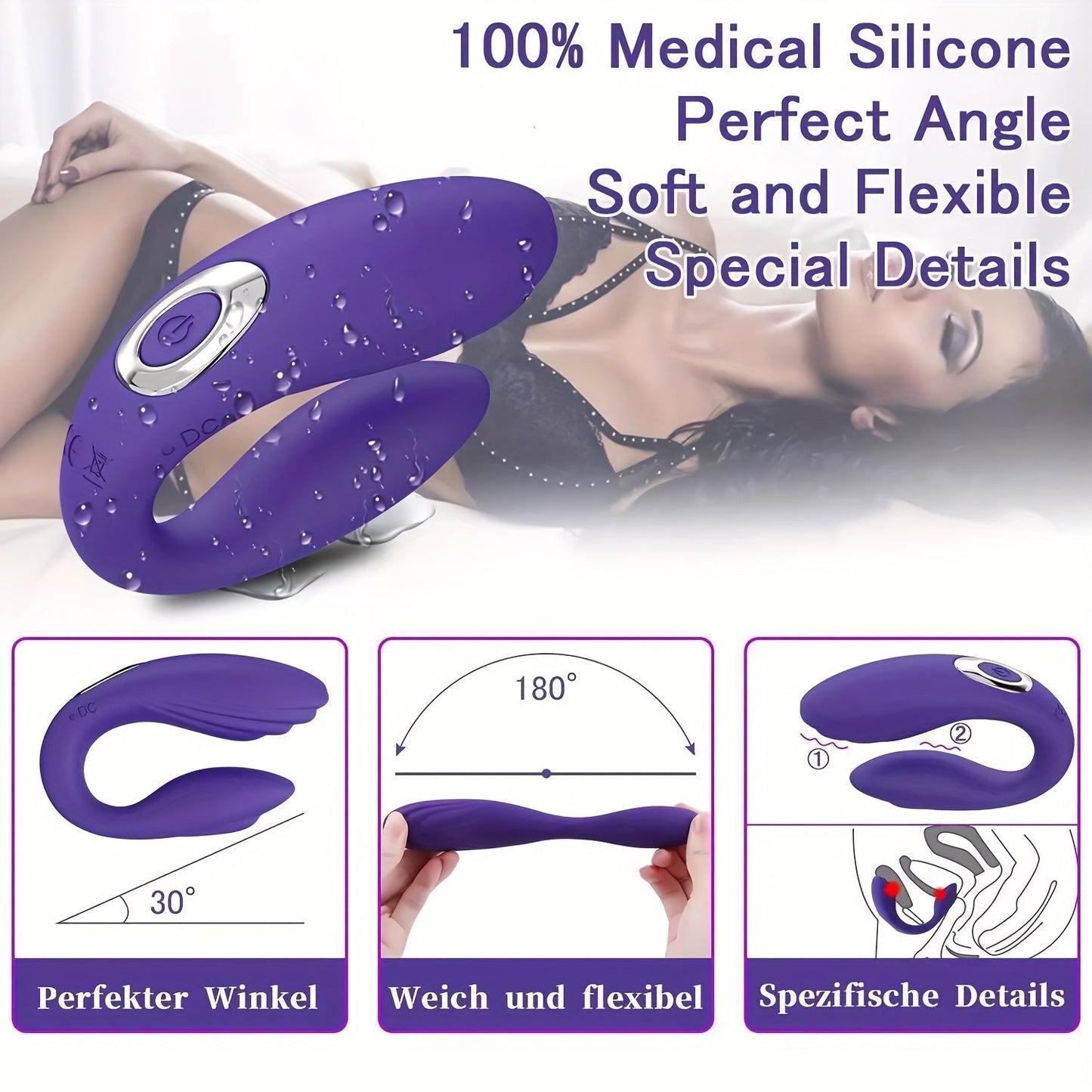 10 Vibrator Modes - Rabbit Vibrator - G-Spot & Clitoral Stimulator For Women, Couples' Anal Dildo Massager Adult Toy luvshop24