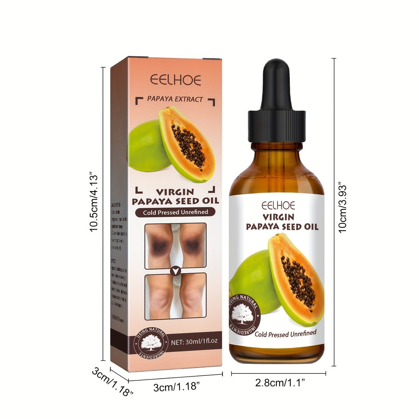 Papaya Seed Body Beauty Oil Fade Dark Spots Knee Elbow Brightening Skin Brightening Moisturizing Massage Oil 30ml luvshop24
