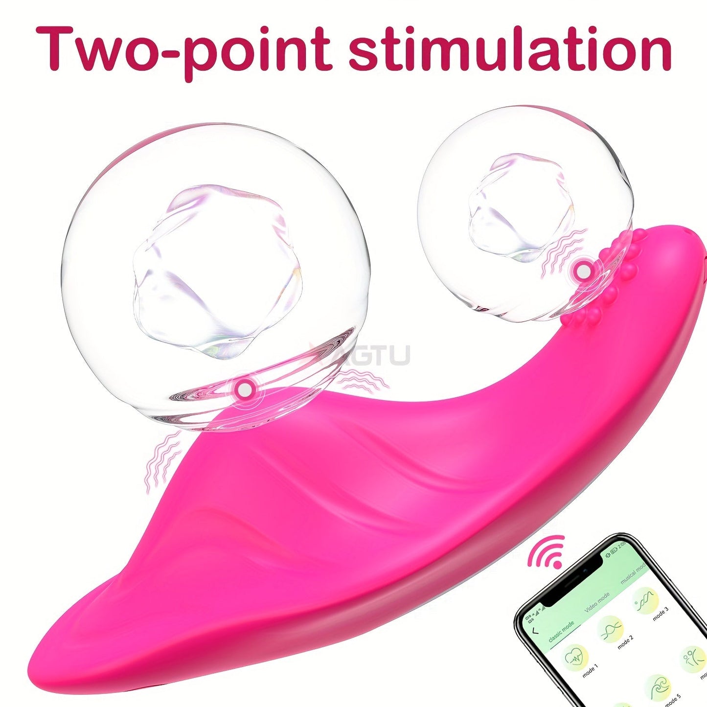 ALWUP Wireless Wearable Vibrator for Women, APP Remote Controlled, Rechargeable Lithium Battery 130mAh, Battery Powered, 9 Vibration Modes, with Portable Vibrating Massager for Adult Entertainment luvshop24