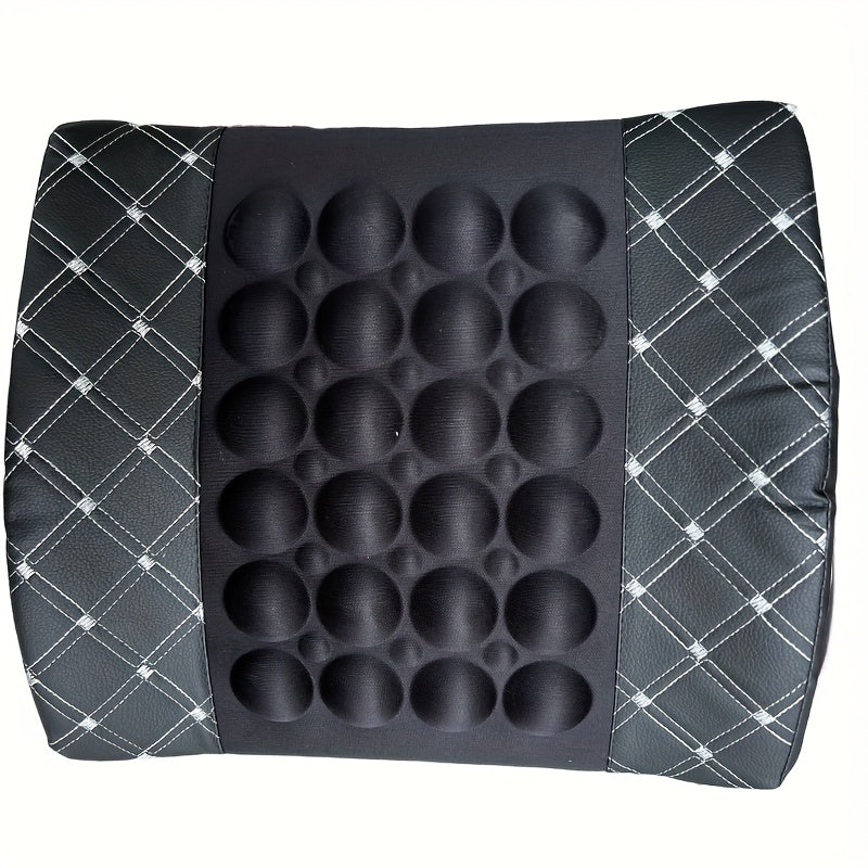 Car Lumbar Electric Massager, Red Pillow Car Interior Decoration, Ultra-fiber PU Leather Cushion For Car, Office luvshop24