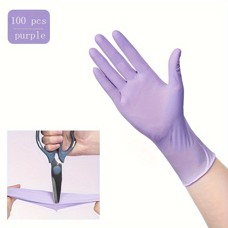 100 Disposable Gloves Made Of Nitrile Rubber, Food Grade Beauty, Kitchen Cooking, Dishwashing, Waterproof, Massage, Oil Resistant, Durable And Clean Party Packs Decorations luvshop24