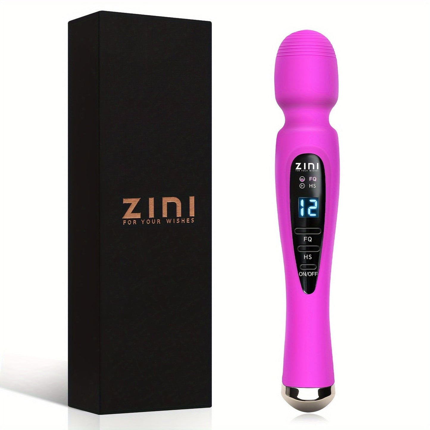 Rechargeable Personal Massager, 12 Patterns Massager, Personal Massager for Women, Quiet & Waterproof Massager for Women, Digital Display Wand Massager for Neck, Back Pain Relief - Black luvshop24