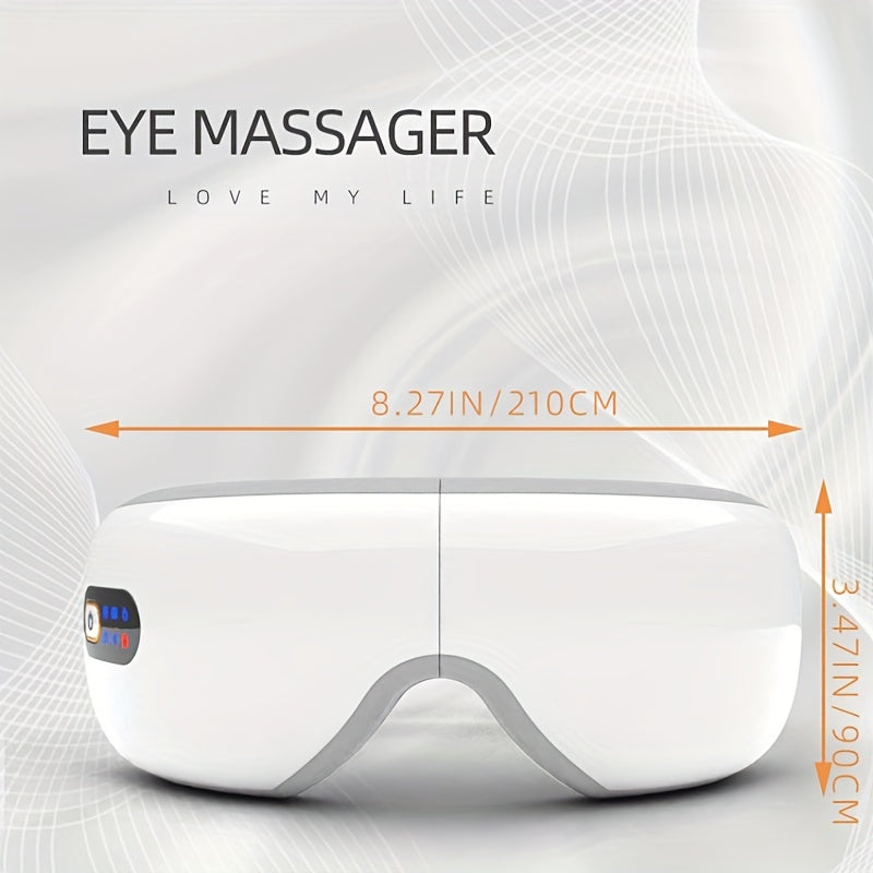 Relaxing Eye Massager - Professional Massage Equipment for Migraines and Eye Care with Heat, Music, and 5 Modes - Rechargeable Heated Eye Mask, Perfect Christmas Gift Idea for Family and Friends luvshop24