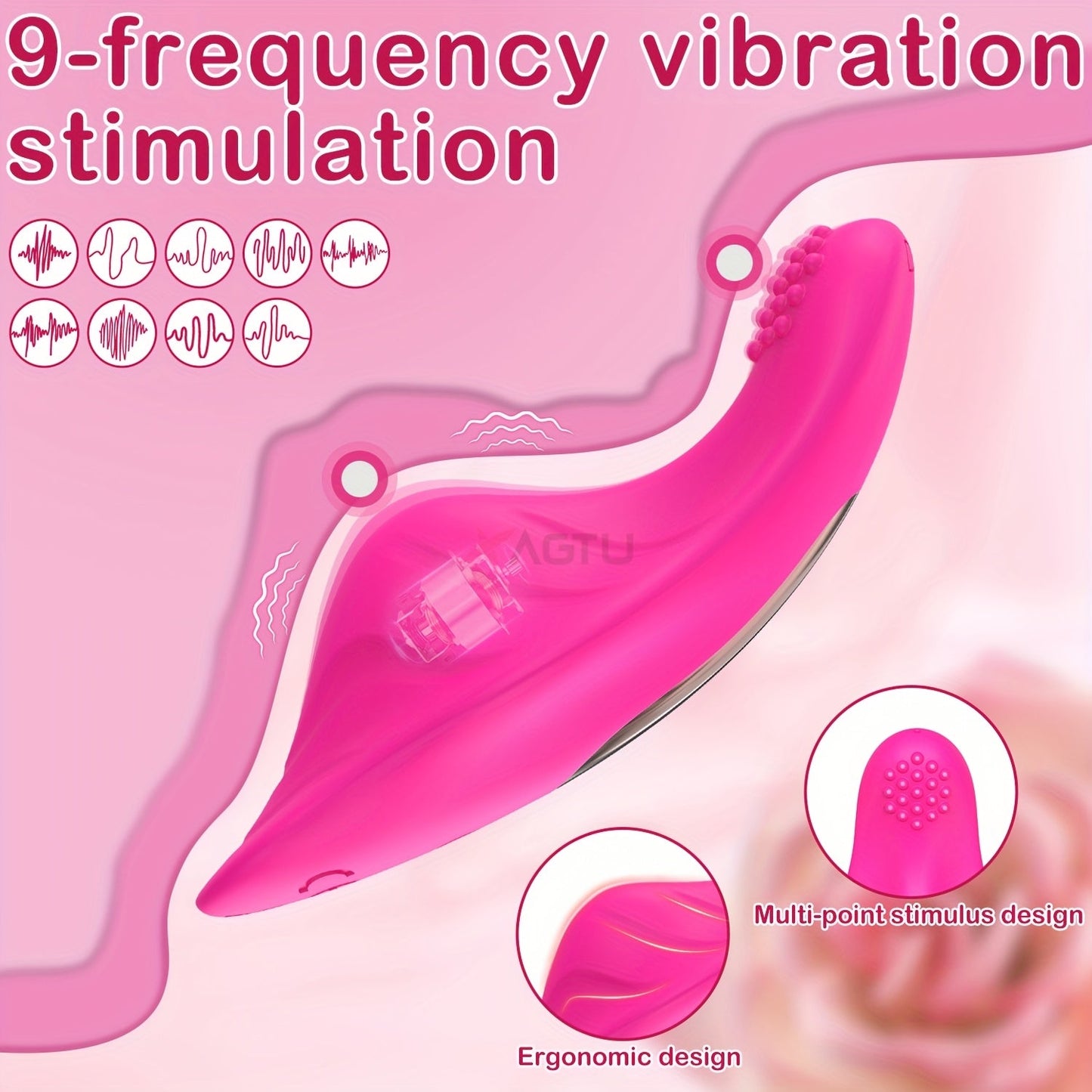 ALWUP Wireless Wearable Vibrator for Women, APP Remote Controlled, Rechargeable Lithium Battery 130mAh, Battery Powered, 9 Vibration Modes, with Portable Vibrating Massager for Adult Entertainment luvshop24