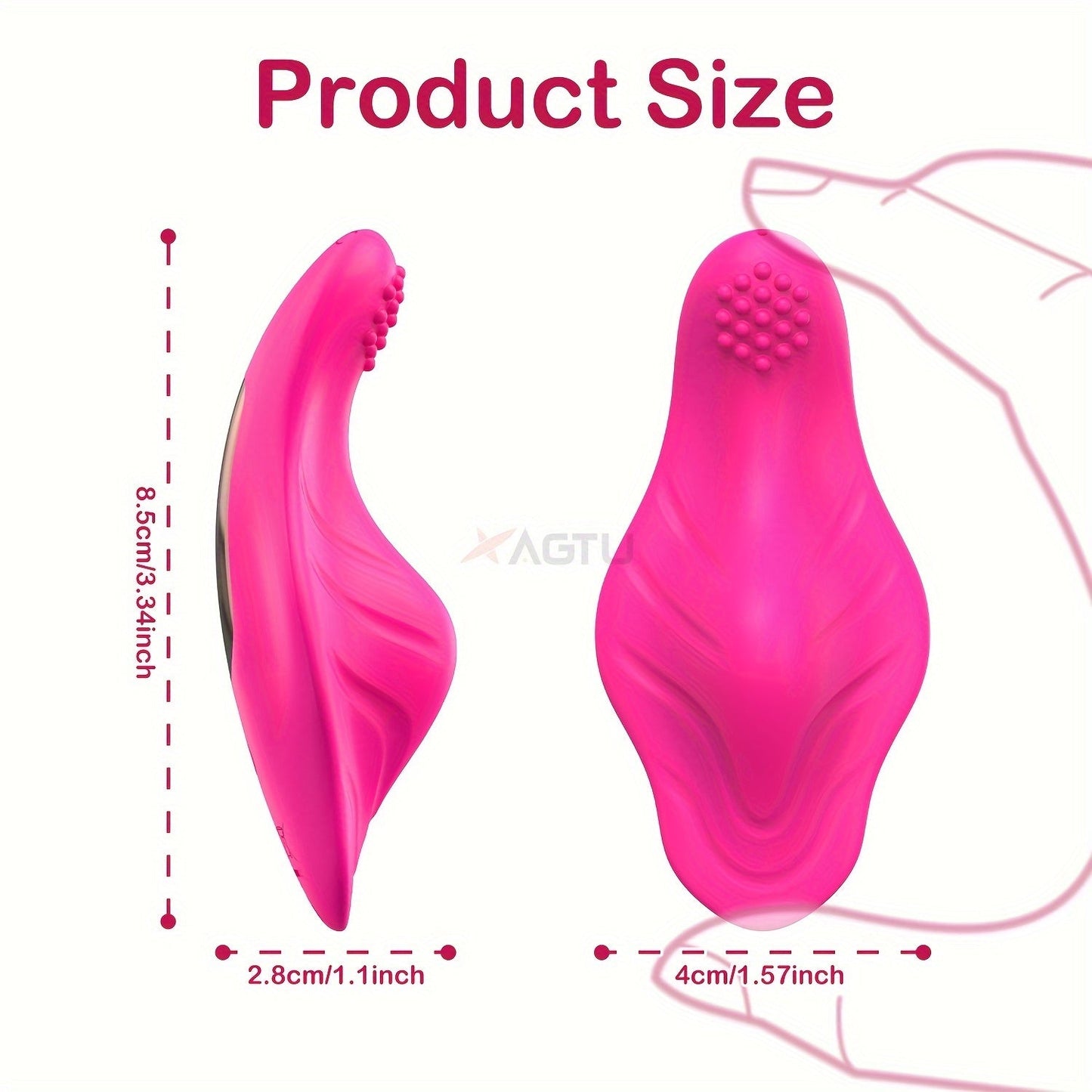 ALWUP Wireless Wearable Vibrator for Women, APP Remote Controlled, Rechargeable Lithium Battery 130mAh, Battery Powered, 9 Vibration Modes, with Portable Vibrating Massager for Adult Entertainment luvshop24