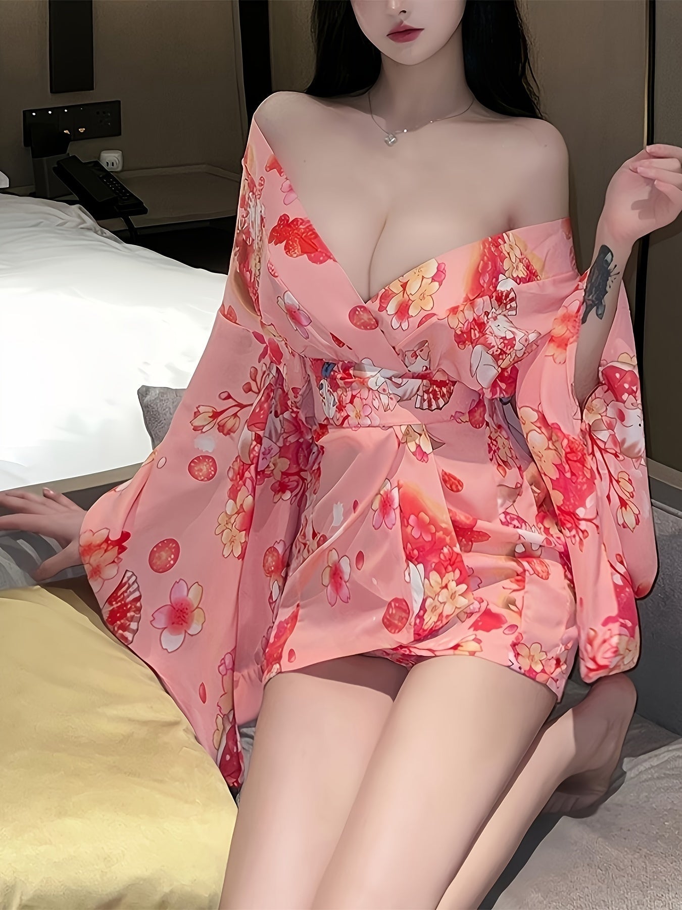 Fashion Design Sleepwear, V-neck Sleep Robe Sleepwear, Women's Sexy Erotic Clothing luvshop24