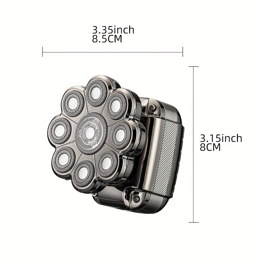 5-in-1 Electric Razor For Men: Detachable Head Shavers With LCD Display, Waterproof Bald Shaver, Magnetic Suction, Hair Clippers, Nose Trimmer, Brush, & Massager! luvshop24