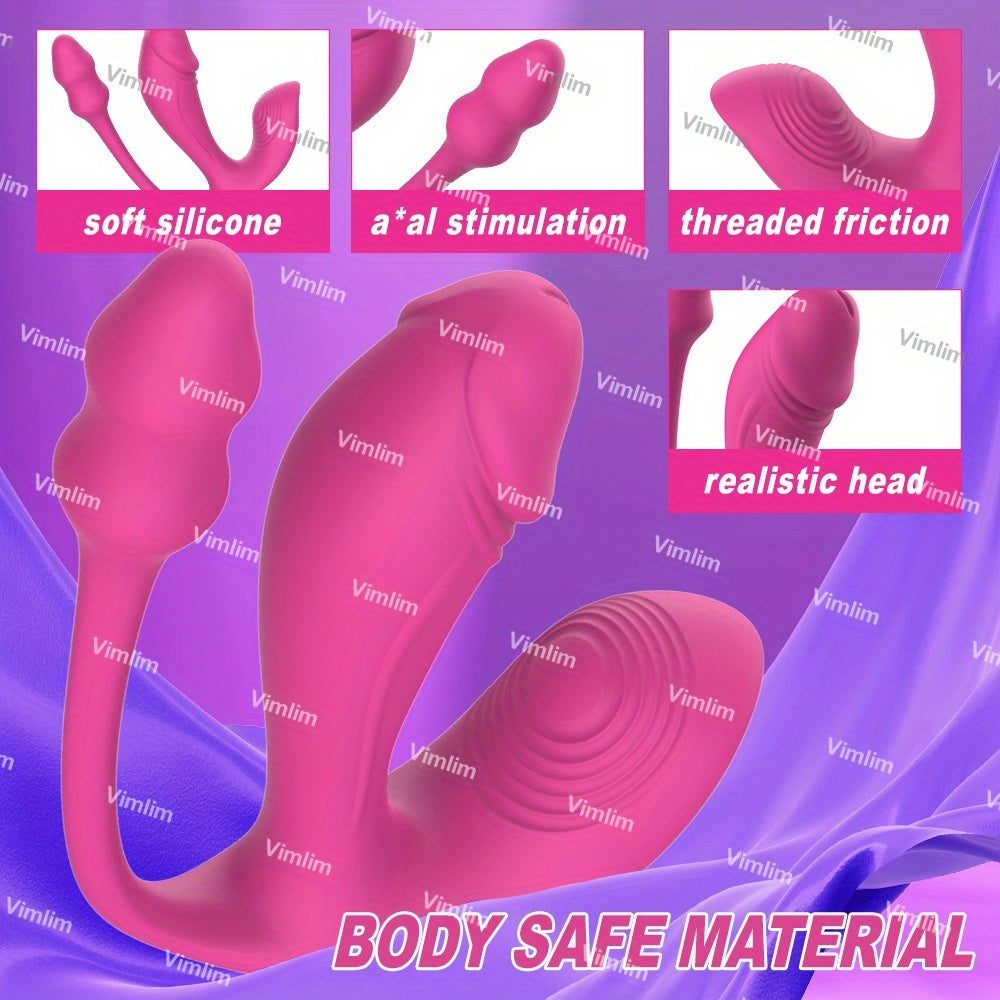 Dildo - Wearable Vibrator Dildo with Anal Plug, APP Remote Control Vibrator with 6x6x6 Vibration Modes, Butterfly Wearable Panty Clitoral Vibrator, G Spot Vibrator for Women and Couple Adult Games luvshop24
