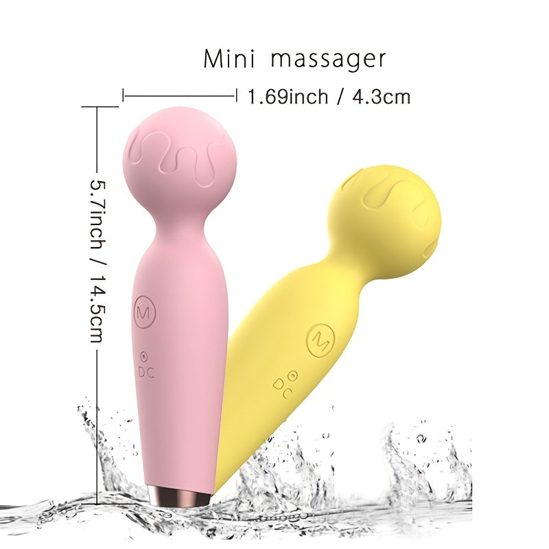 1pc Rechargeable Cordless Silicone Wand Massager - 10 Powerful Deep Tissue Modes for Whole Body Relaxation - Portable, Mini Handheld, Lithium Battery Powered, Family-Friendly for Neck, Back, Shoulders, Legs, and Feet Massage luvshop24