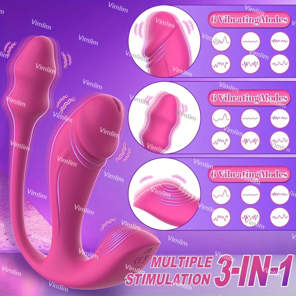 Dildo - Wearable Vibrator Dildo with Anal Plug, APP Remote Control Vibrator with 6x6x6 Vibration Modes, Butterfly Wearable Panty Clitoral Vibrator, G Spot Vibrator for Women and Couple Adult Games luvshop24