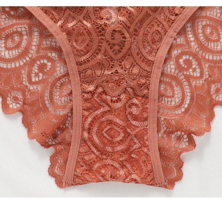 Lace Women's Panties Sexy Low-Waist Briefs Transparent Underwear Female Hollow Out G String Solid Comfortable Underpant Lingerie luvshop24
