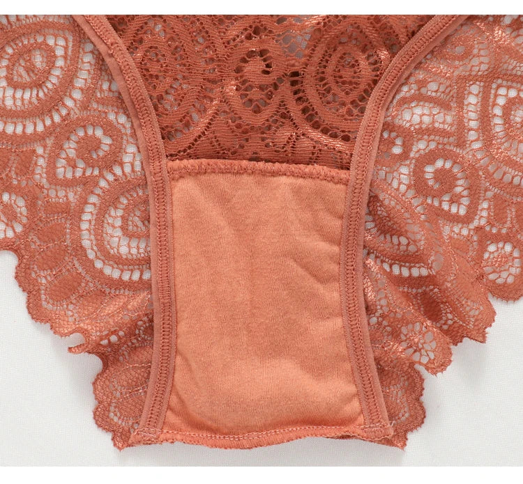 Lace Women's Panties Sexy Low-Waist Briefs Transparent Underwear Female Hollow Out G String Solid Comfortable Underpant Lingerie luvshop24