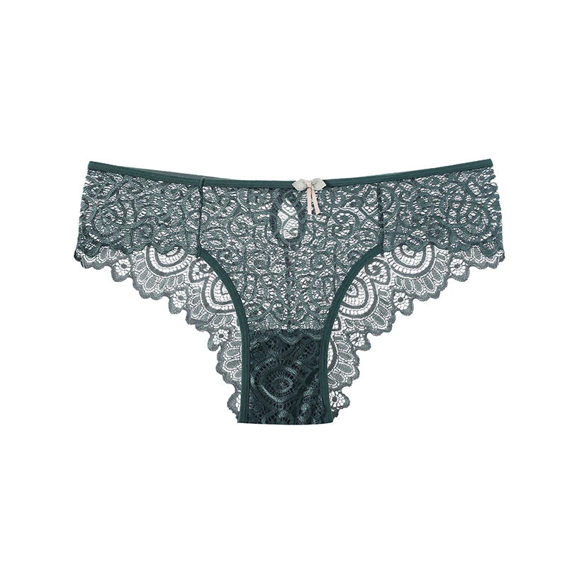 Lace Women's Panties Sexy Low-Waist Briefs Transparent Underwear Female Hollow Out G String Solid Comfortable Underpant Lingerie luvshop24