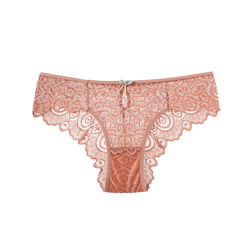 Lace Women's Panties Sexy Low-Waist Briefs Transparent Underwear Female Hollow Out G String Solid Comfortable Underpant Lingerie luvshop24