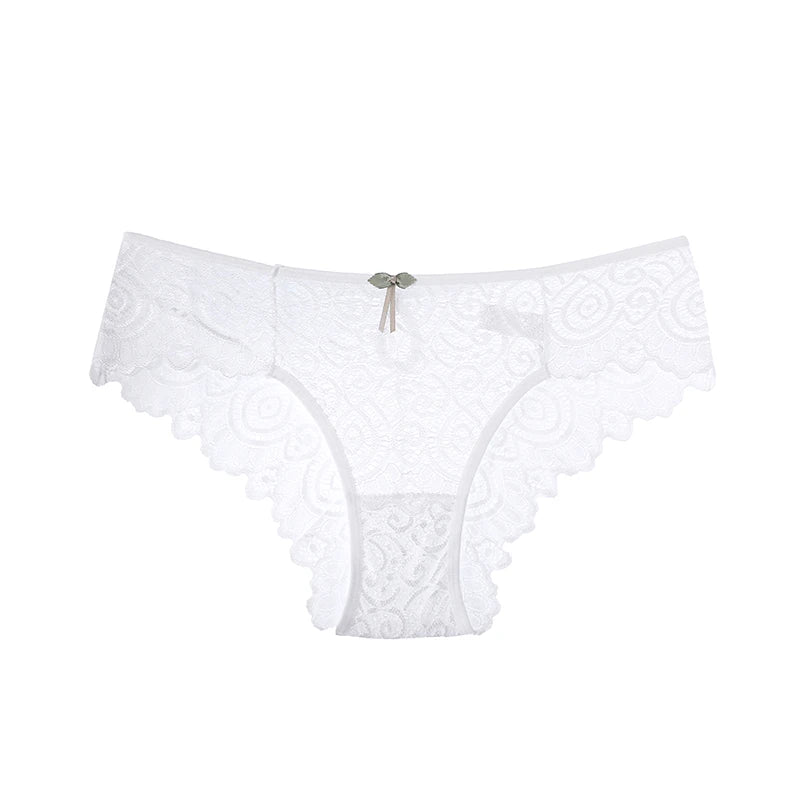 Lace Women's Panties Sexy Low-Waist Briefs Transparent Underwear Female Hollow Out G String Solid Comfortable Underpant Lingerie luvshop24