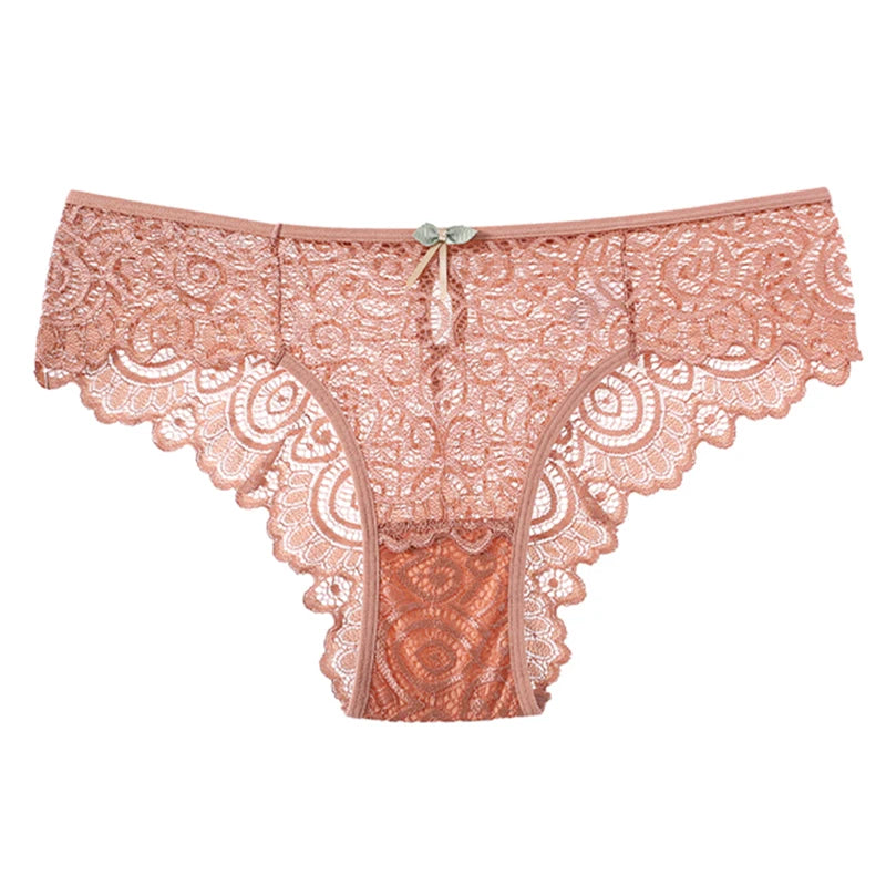 Lace Women's Panties Sexy Low-Waist Briefs Transparent Underwear Female Hollow Out G String Solid Comfortable Underpant Lingerie luvshop24