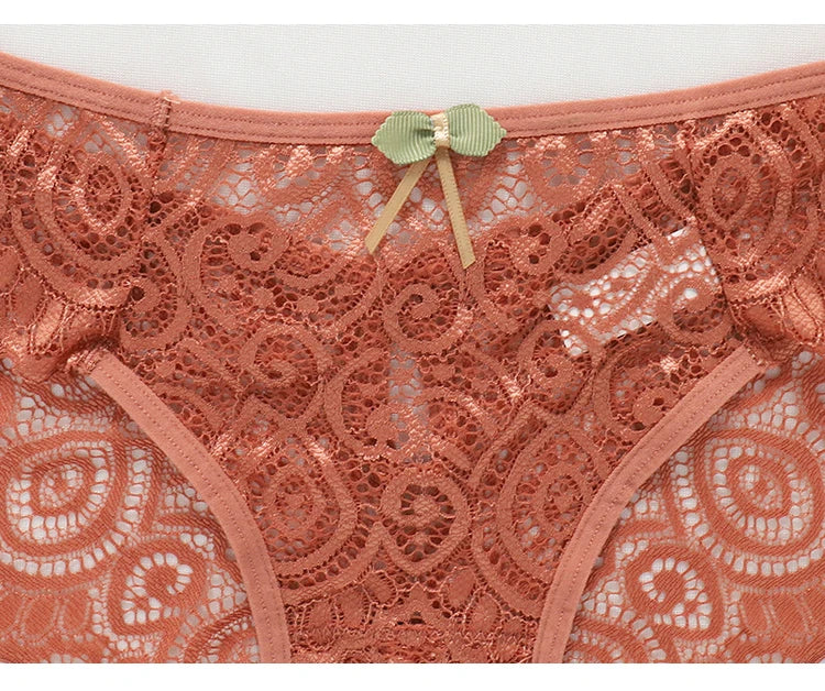 Lace Women's Panties Sexy Low-Waist Briefs Transparent Underwear Female Hollow Out G String Solid Comfortable Underpant Lingerie luvshop24