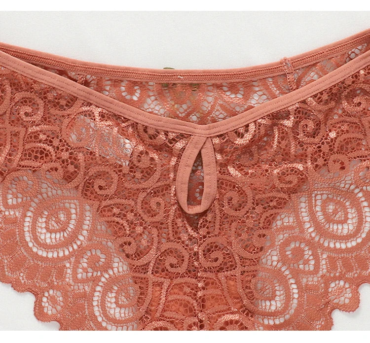 Lace Women's Panties Sexy Low-Waist Briefs Transparent Underwear Female Hollow Out G String Solid Comfortable Underpant Lingerie luvshop24